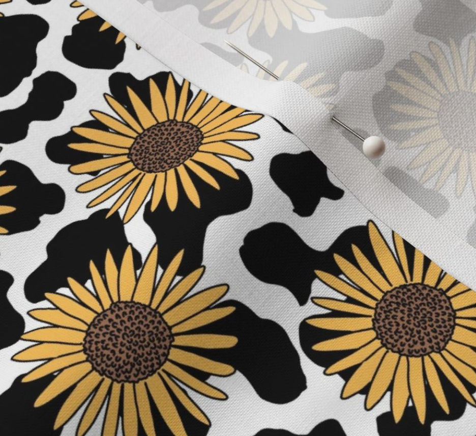 Cow print w/ Sunflower